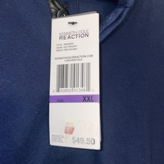 Kenneth Cole Reaction Pleather Trim Elbow Patches Long Sleeve Shirt Blue XXL