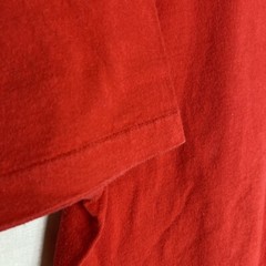 Vintage 80s Hanes Cotton Tee Blank Tshirt Irregular Red Sz XL Made in USA