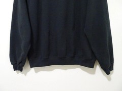 M/L Vtg 90s Black Blank Distressed Skate Punk Rock Grunge Boxy 50/50 Sweatshirt