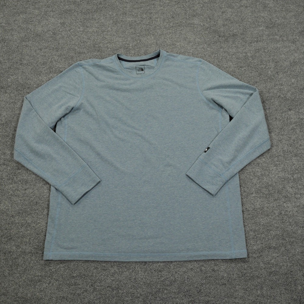 The North Face Shirt Mens XXL Blue Long Sleeve Crew Neck Stretch A3MG5 Active