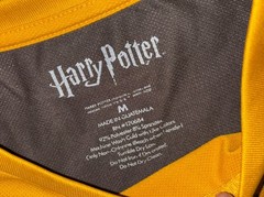 Harry Potter Hufflepuff Quidditch Jersey Size Medium Stretch Yellow Gray