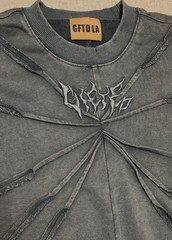 GFTD LA Men’s Blue Textured Front Web Tshirt-Great Quality Cotton Fabric-Medium
