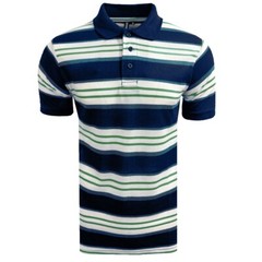 Men’s Short Sleeve Polo T-Shirt Stripe Pique Casual Regular fit Fashion Work Top