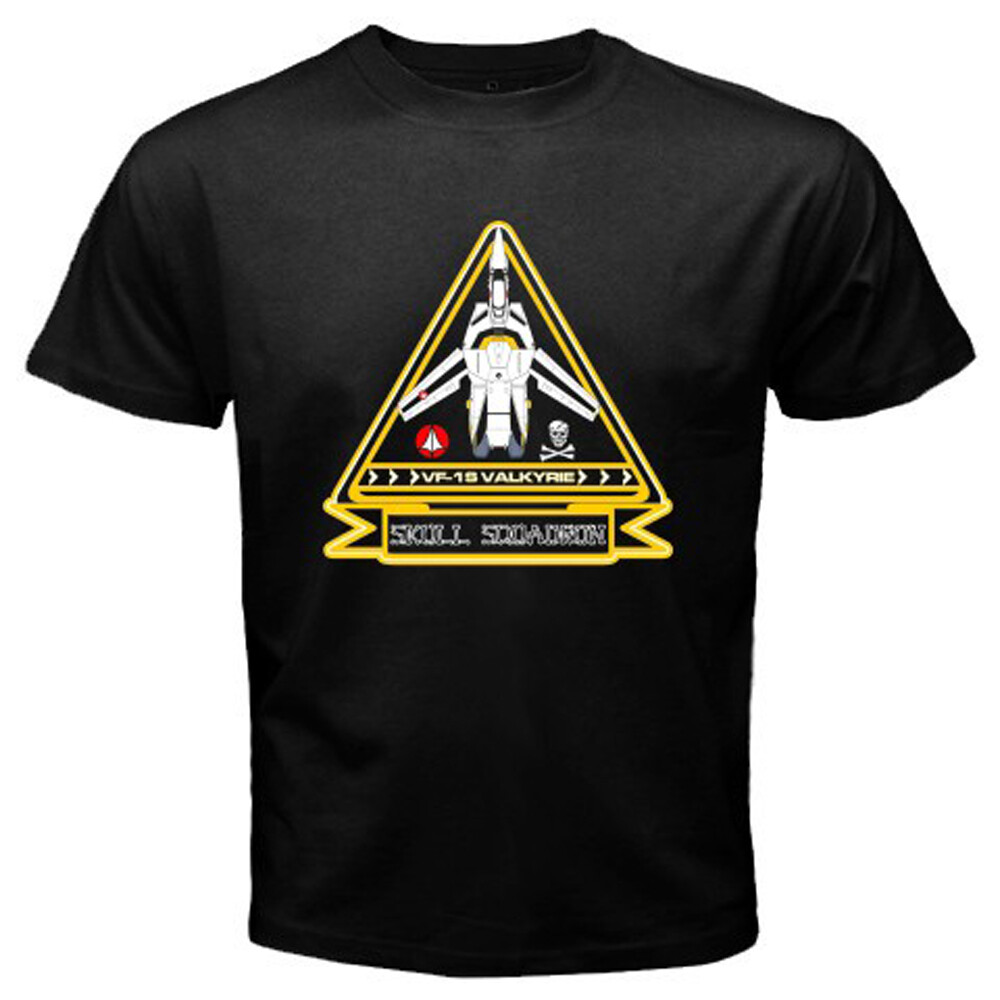 Robotech Skull Squadron Valkyrie Men’s Black T-Shirt Size S-5XL