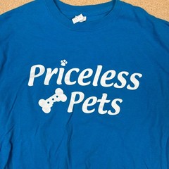 Gildan Heavy Cotton Priceless Pets Rescue Volunteer T-Shirt Blue Size L