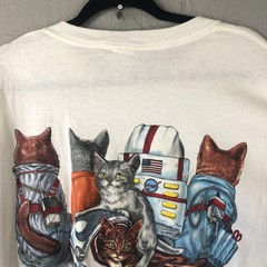 NASA Cats Shirt Mens 2XL White Delta Houston Texas Space Astronaut Graphic Tee
