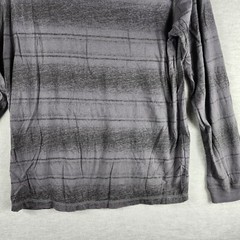 Vintage DKNY Men Shirt XL Gray Stripe Pullover Long Sleeve Tshirt EUC