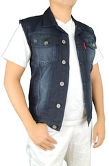 MENS BIKER DENIM VEST (DIRECT MANUFACTURER TO YOU) + FREE SHIPPING
