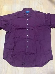 Ralph Lauren BLAKE Shirt XL Wine Red Cotton Used For 14Y+ Japan