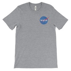 NASA T-Shirt 100% Cotton Comfy Tee on Black White or Gray. Space Astronaut NEW