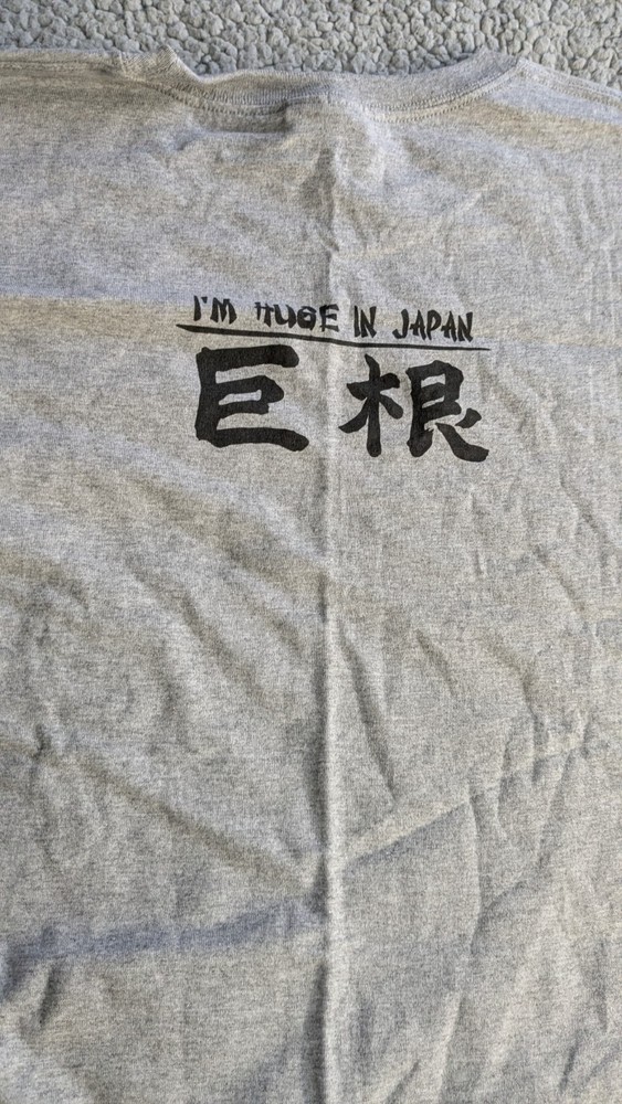 I’m Huge In Japan Funny T-shirt Gray 3XL Front Plain