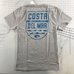 Costa Shirt Mens Small Gray Heather Del Mar Born On The Water SPSHIELD 00HG