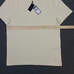 $128 John Varvatos Brasse Crew T-Shirt Large Ivory Chain Textured Knit Stretch