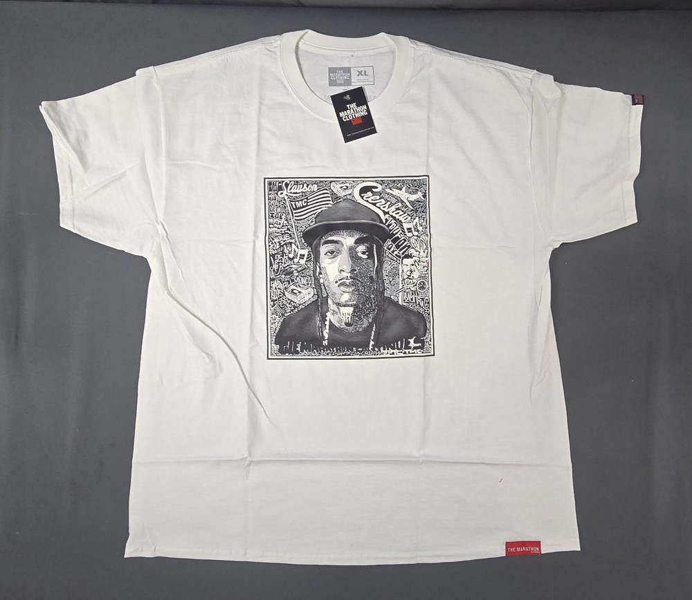 The Marathon Clothing Nipsey Hussle Crenshaw T-Shirt Men’s XL White Short Sleeve
