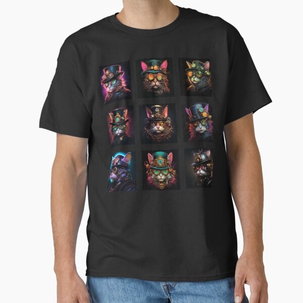 Steampunk Cat Set 01 Classic T-Shirt Made in USA/AUS T-Shirt S-2XL