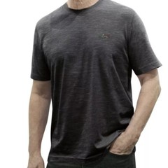 Greg Norman Casual Crewneck Heathered Short Sleeve T-Shirt Black Mens