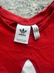 Adidas Originals Men’s Red White Big Trefoil Logo Tee 2XL
