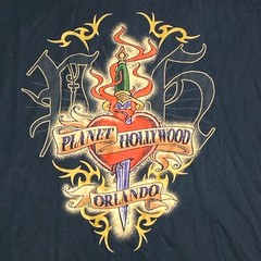 Planet Hollywood Orlando 2XL vintage 1998 Heart & Dagger Tattoo logo