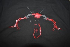 Marvel Deadpool Mens Deadpool Night Leaper Red Foil Graphic Black Shirt NWT M
