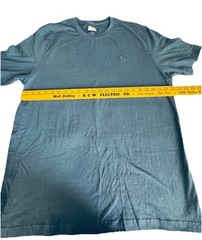 Greg Norman Men XL T-Shirt Blue Gray Cotton Short Sleeve Embroidered Shark Logo
