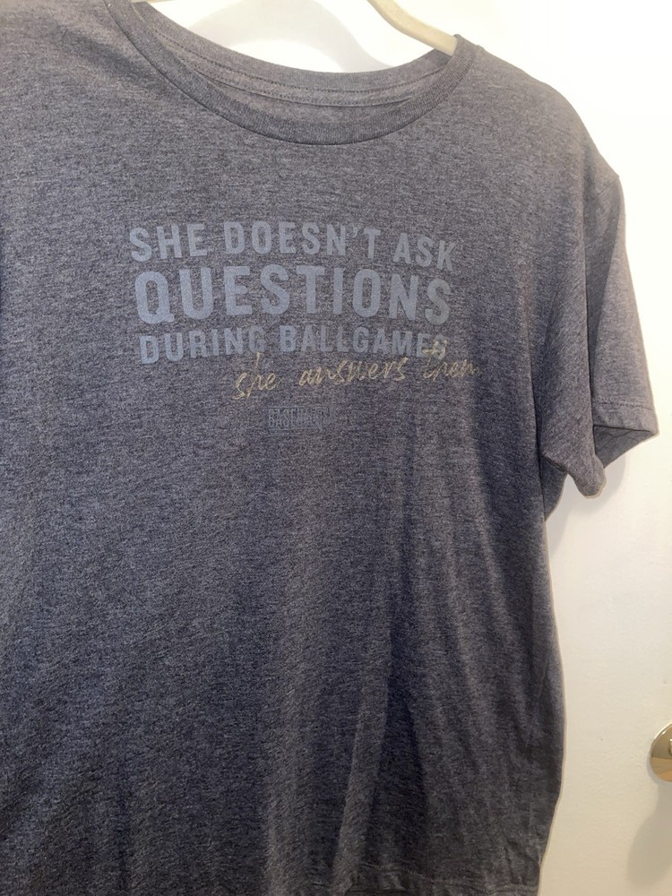 Baseballism Mens Gray Graphic Logo Crew Neck Short Sleeve T-Shirt XL Regular