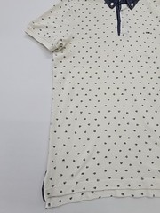 Tommy Jeans Men’s White Pattern Polo Shirt Size S Contrast Collar