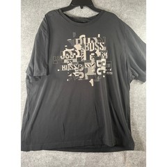 Hugo Boss Mens XXL Black Abstract Graphic Logo T-Shirt Short Sleeve Crewneck