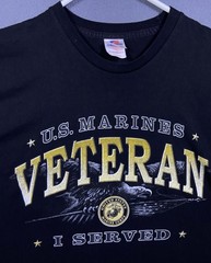U.S Marines Veteran Served Bayside Made USA Patriotic Proud Military T-shirt L