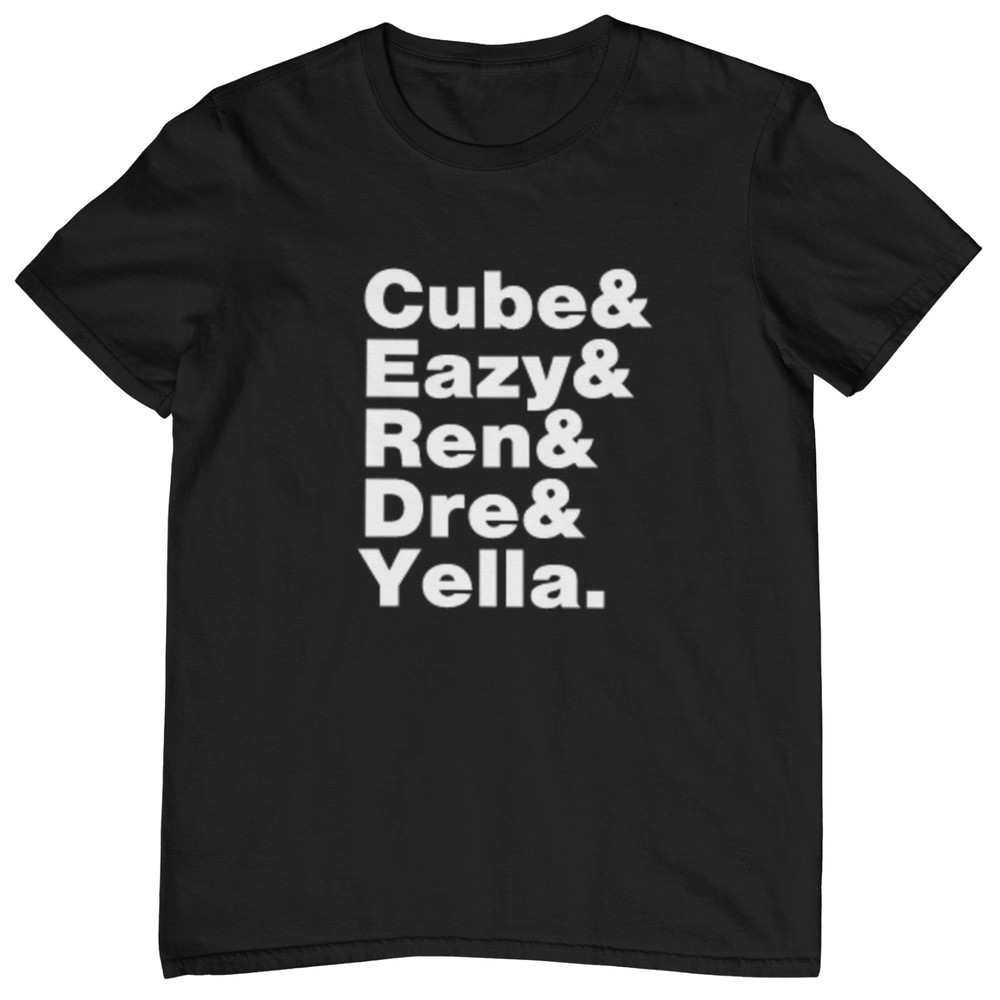 NWA BAND MEMBERS T-SHIRT – gangsta rap 2-pac snoop dre cube dr hip-hop music mc