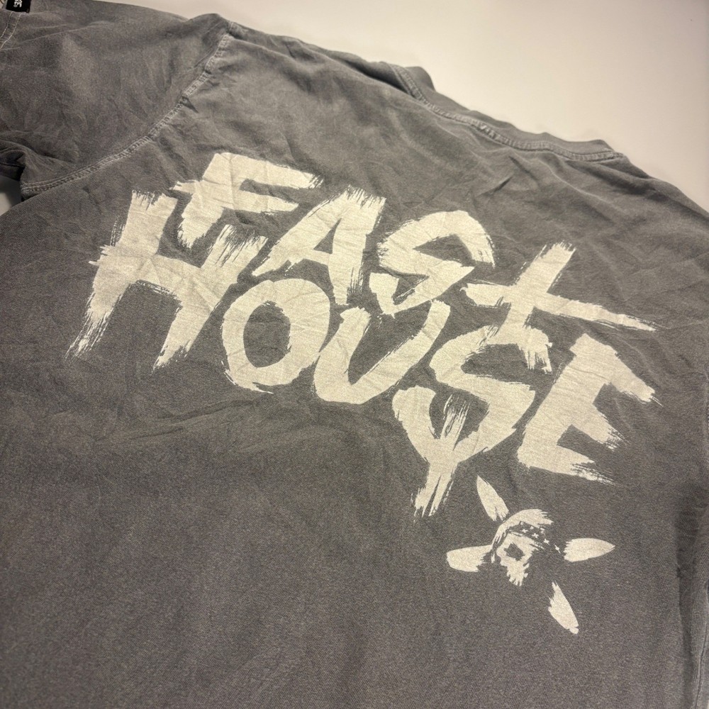Fasthouse Graphic T Shirt Gray Crew Neck Short Sleeve Casual Tee Mens