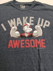 Tee Luv, Popeye T-shirt, Medium, Blue, Tagless Crew Neck Shirt