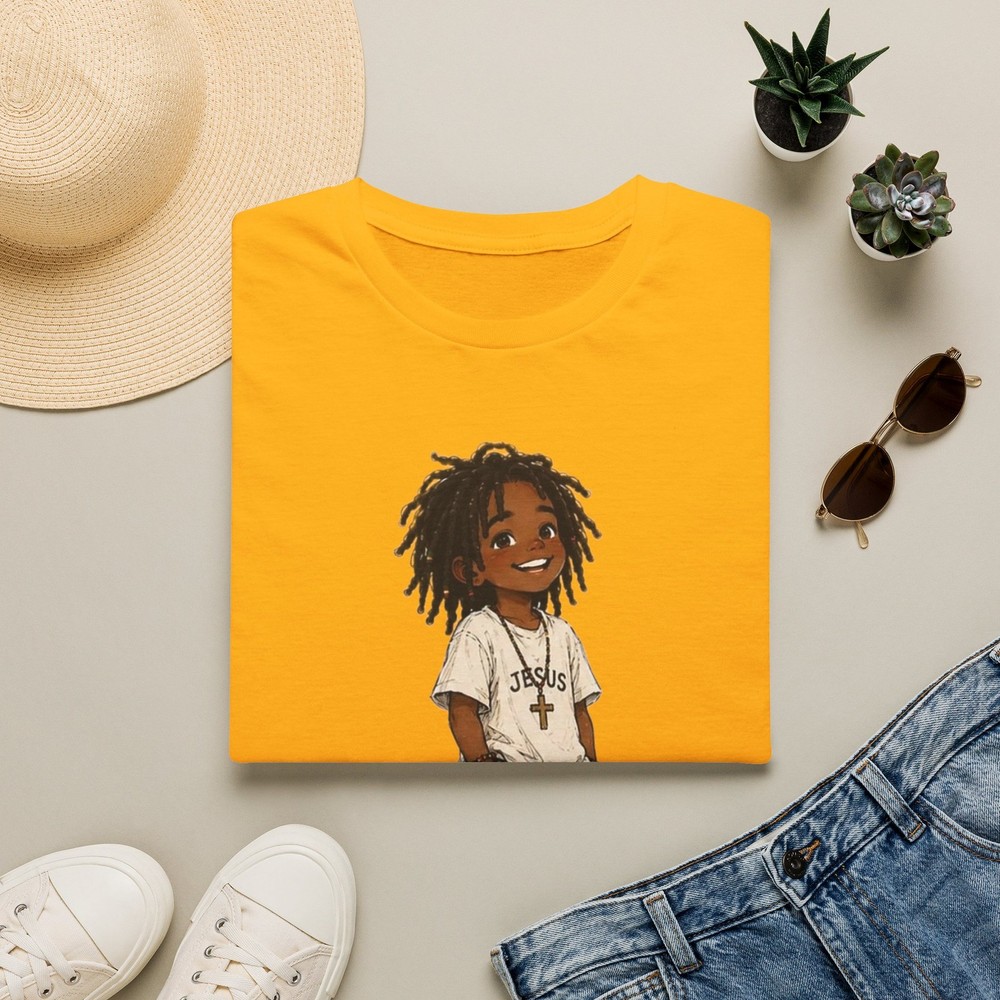 Smiling Dreadlock Kid Jesus T-Shirt | Christian Faith Tee