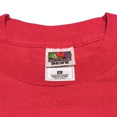 Vintage 1990s Fruit of the Loom Single Stitch Red Blank T-Shirt Size XL