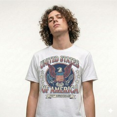 United States Of America 250th Anniversary Eagle Crest Vintage T-Shirt