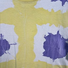 Vintage 90s Tie-Dye Yellow & Purple Graphic T-Shirt XL Soft Tee Made In USA