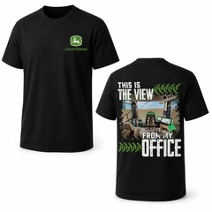 John Deere Farmer T-Shirt, Tractor Cab Office View Graphic, John Deere Graphic