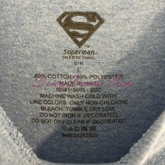 Superman DC Comics T- Shirt Men’s Blue Graphic Print Logo Size Large
