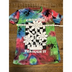 aLab Tie Dye Men’s Small Short Sleeve T-shirt Black & White Floral Print