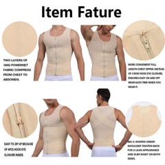 Mens Compression Vest Slimming Body Shaper Tummy Control Gynecomastia Undershirt
