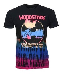 Woodstock tie dye t-shirt peace and music shirt tie dyed guitar shirt M
