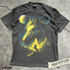 Horse Moonlight Western Cowboy Comfort Tee