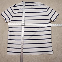 Polo Ralph Lauren Shirt Mens XL White Navy Striped Custom Slim Fit Tee Logo