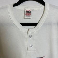 VTG Don Alleson Athletic Bud Light short sleeve Henley t shirt L White
