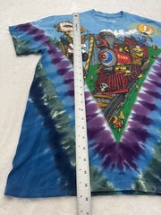 Grateful Dead Casey Jones Tie Dye Liquid Blue T-Shirt Size Medium