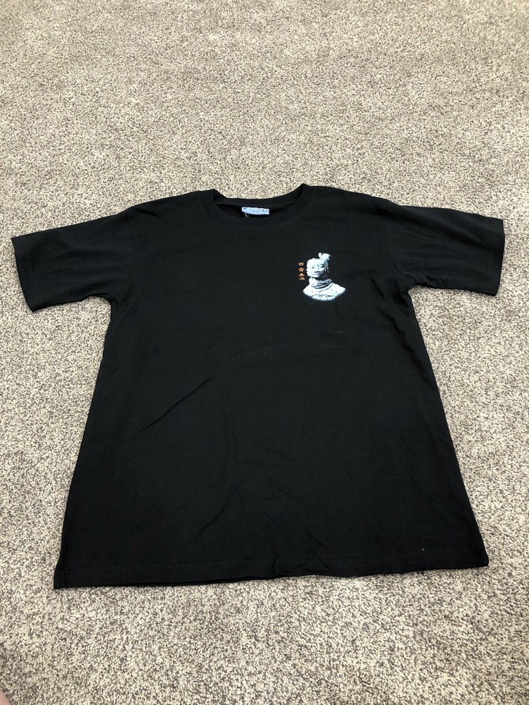 Pandak Men’s Medium Chinese Terracotta Warriors T Shirt Black Short Sleeve J4