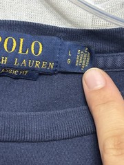 Polo Ralph Lauren Shirt Mens Large Navy Blue Crew Neck Classic Fit Preppy Casual