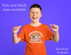 Harmony Day T Shirt 2025 – Everyone Belongs – Orange Shirt Kids/Adults sizes