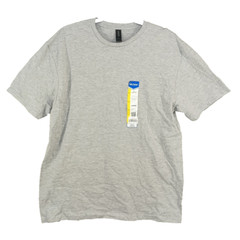 NWT GILDAN Men Crew Neck Classic T-shirt LARGE Softstyle Cotton Blend Gray Knit