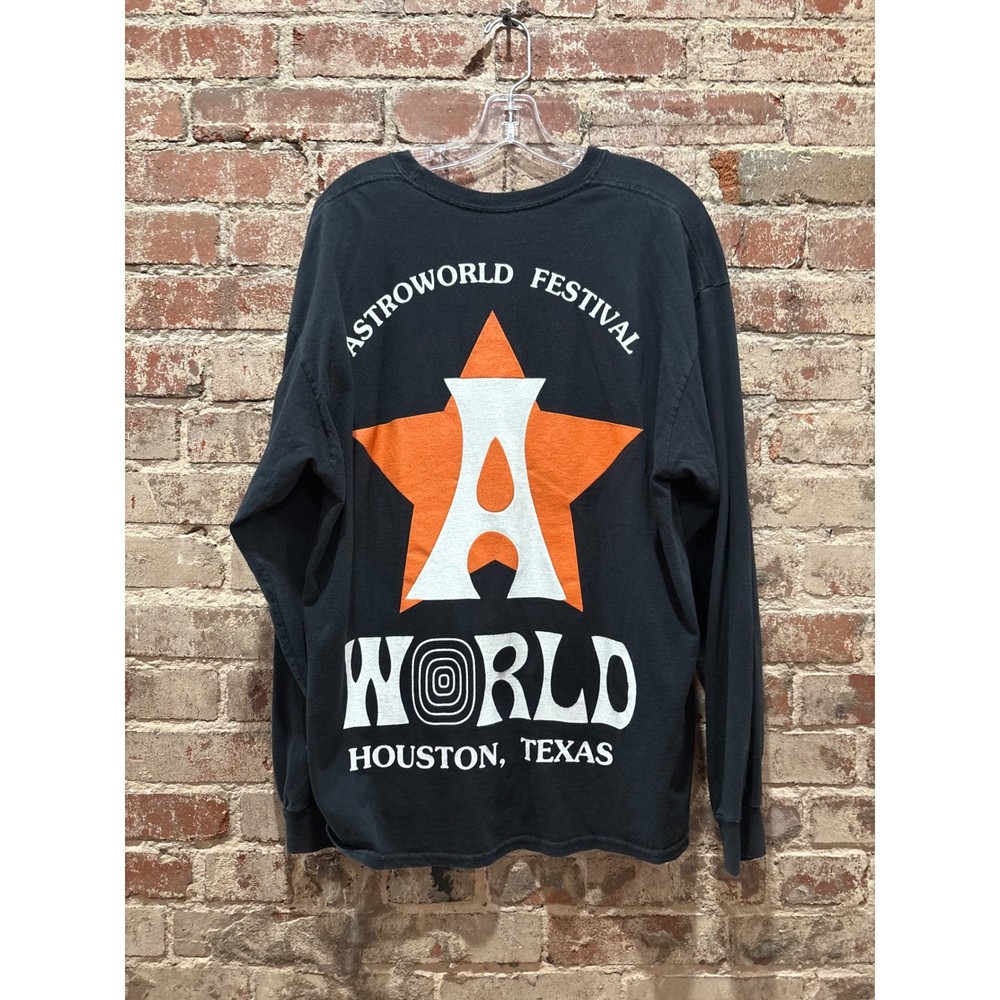 Travis Scott Astroworld Festival Houston Texas Long Sleeve Shirt Black Large