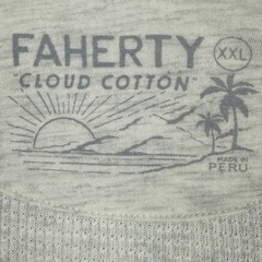 Faherty Mens Cloud Cotton Waffle Crew XXL Ivory Heather Thermal Shirt NWT